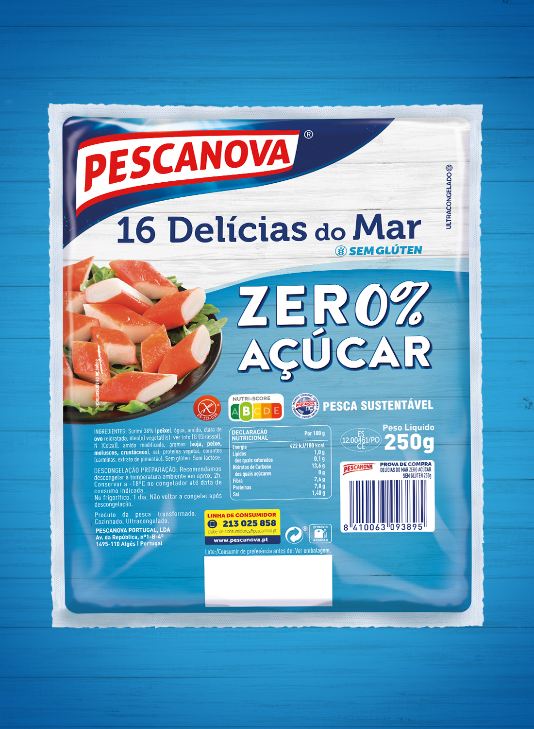 Pescanova Delícias do Mar Zero Açúcar packaging front