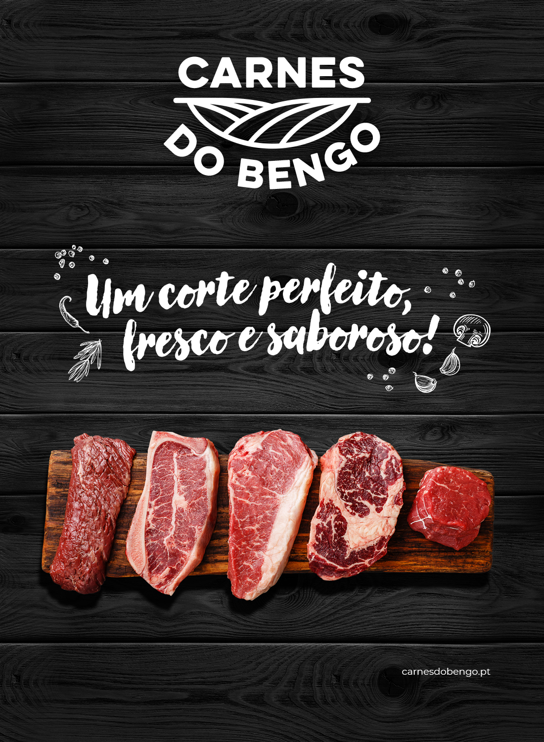 Carnes do Bengo meat cuts poster design